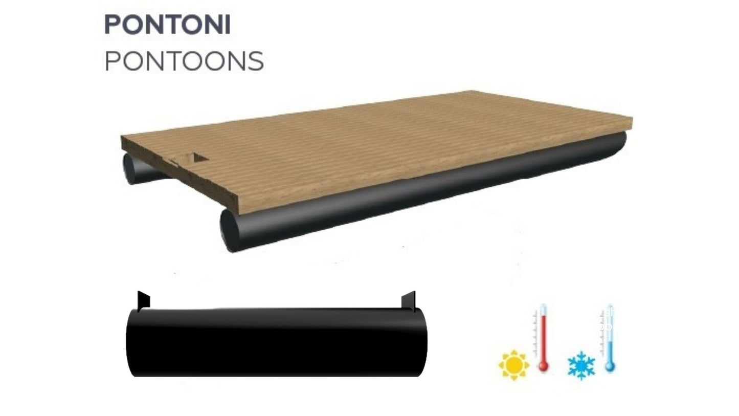 D500 Pontons PE ar taisniem galiem