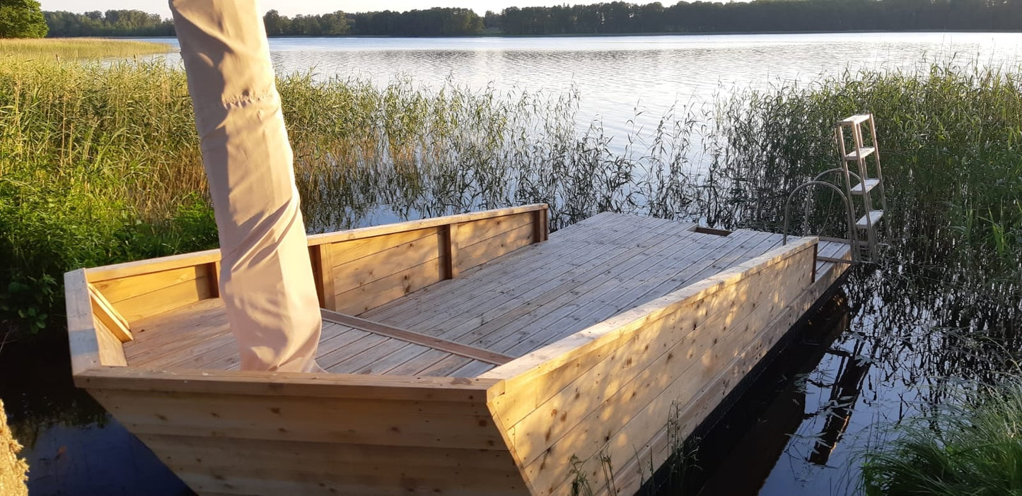 D400 Pontons PE ar slīpu galu