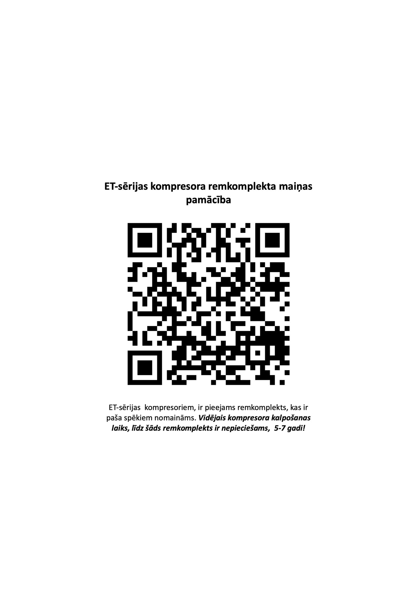 ET-120 kompresora remonta komplekts